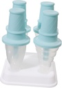 DIY Ice Cream Mold Popsicle Maker with Premium PP Material Reusable Ice Lolly Moulds for Home and Office Easy Clean in Mint Green and Fruit Treats