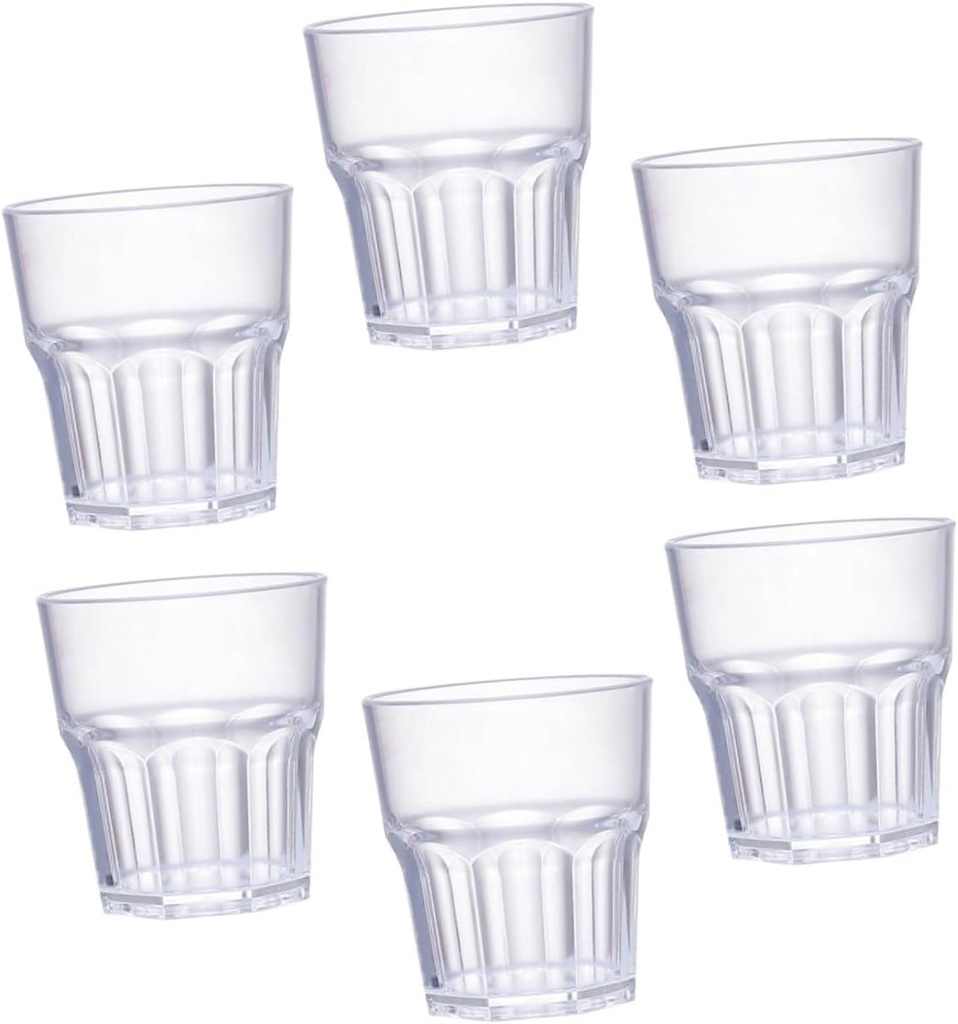 Ciieeo 6Pcs Unbreakable Acrylic Whiskey Cups Stylish Drinking Mugs for Beer Cocktails and Mixed Drinks Tequila Glasses for Parties and Gatherings