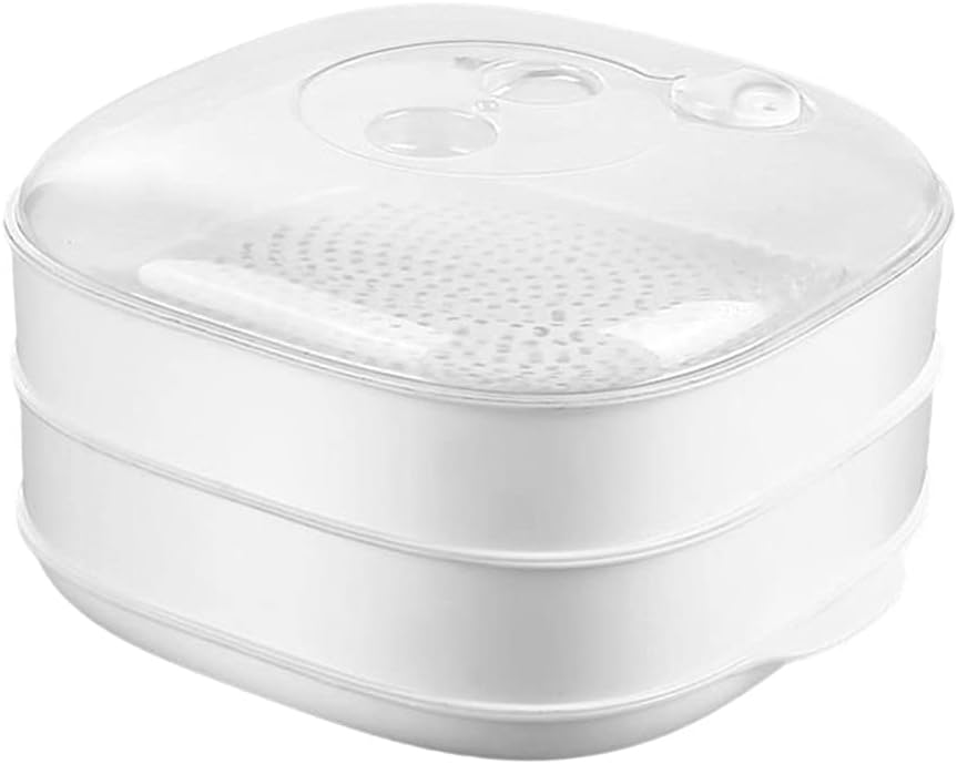 Cabilock 1set Microwave Double Steamer with Lid for Convenient Cooking of Dumplings and Buns Food Steamer Practical Kitchen Storage Container for Home Use