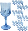 48 PCS Blue Plastic Wine Glasses,Reusable Plastic Wine Glasses,Blue Goblet Glass,Durable and Sturdy Cups Can Be Used for Various Parties Such as Weddings!