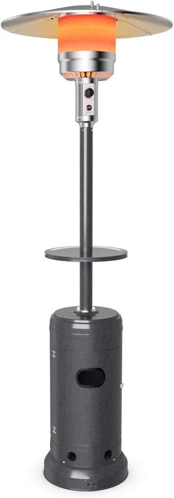 Tangkula 50,000 BTU Propane Patio Heater with Wheels, Outdoor Heaters for Patio with Shelf Tabletop, Stainless Steel Burner, Auto Shut Off & Tip-Over Protection, Portable Patio Heaters for Outdoor Use