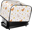 Oven Cover Kitchen Bread Machine Protector,4 Slice Toaster Cover For Home,Fingerprint Coaster Cover,Kitchen Small Appliance,Funny Chicken