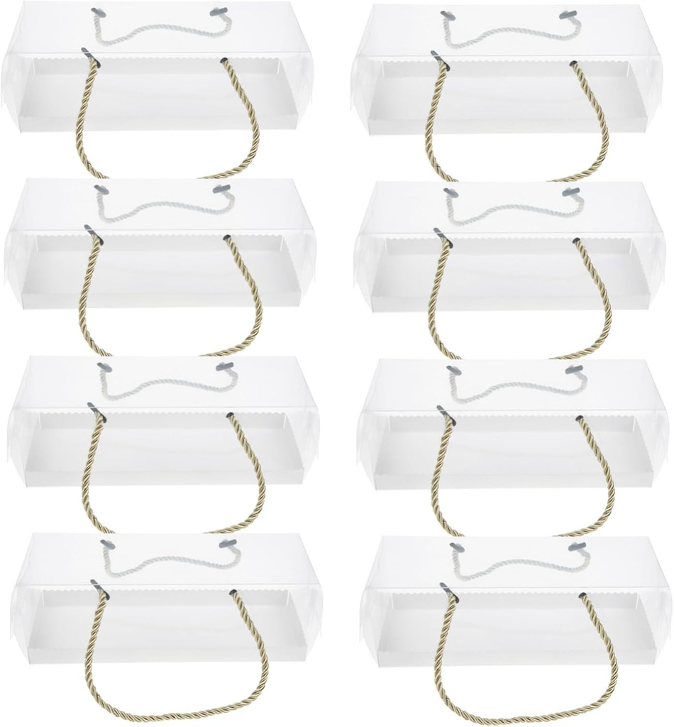 8pcs Transparent Roll Cake Packaging Box Roll Carrying Assembly Cake Carrier for Desserts Sushi for Bakery Giving