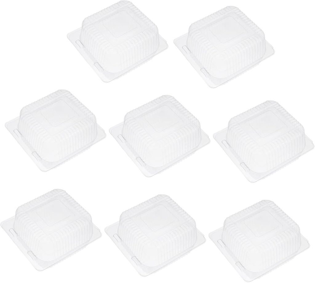 Luxshiny 100PCS Baking Boxes PVC Cake Packing Boxes for Bread Pastries and Desserts for Parties and Events