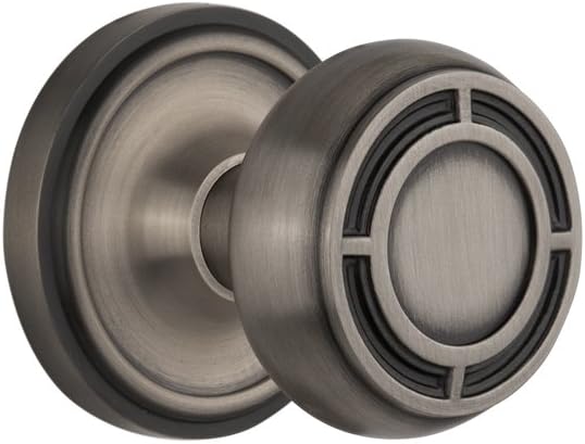 Nostalgic Warehouse Classic Rosette with Mission Door Knob, Privacy - 2.375", Antique Pewter