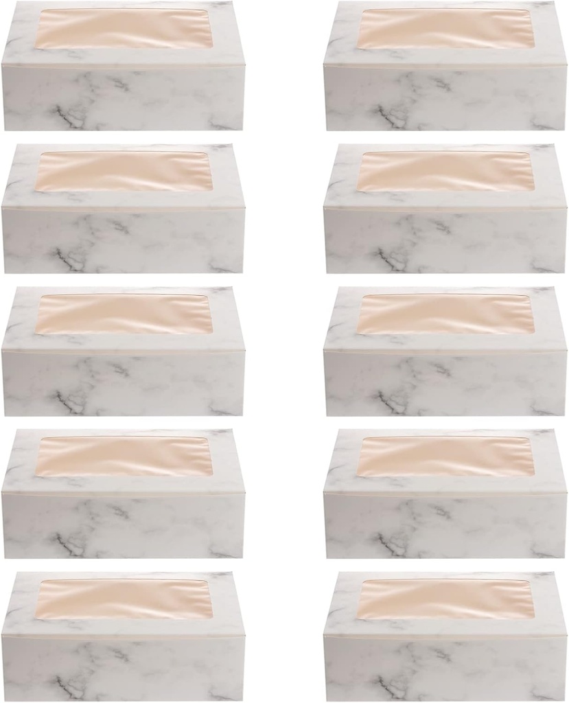 10pcs Marble Cupcake Container Box Window Food Grade Paper Muffin Storage Box for Cake Cookies and Desserts for Parties and Special Events