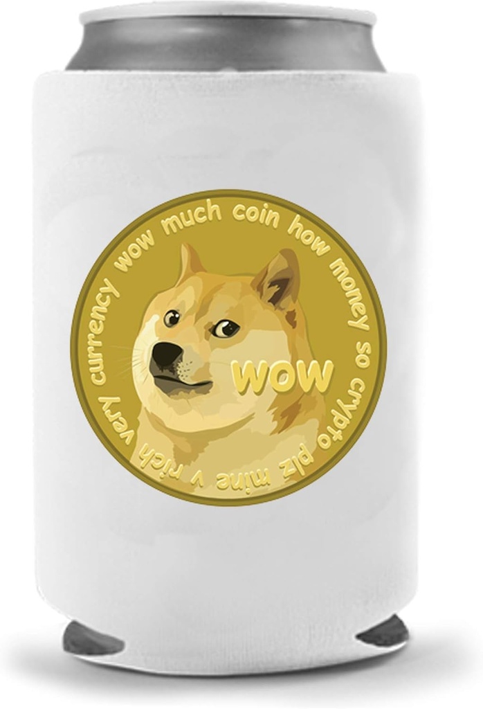 - DogeCoin Crypto Meme Beer Coolie | Funny Parody Coolers | Drink Gifts | Gag Party | White Elephant | Beer Beverage Holder | Craft Beer Gifts | Neoprene