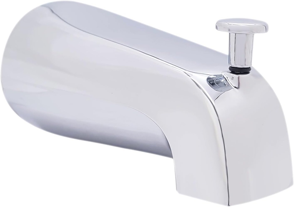 Westbrass E531D-1F-26 5-1/4" Reach Wall Mount Tub Spout with Front Diverter, Polished Chrome