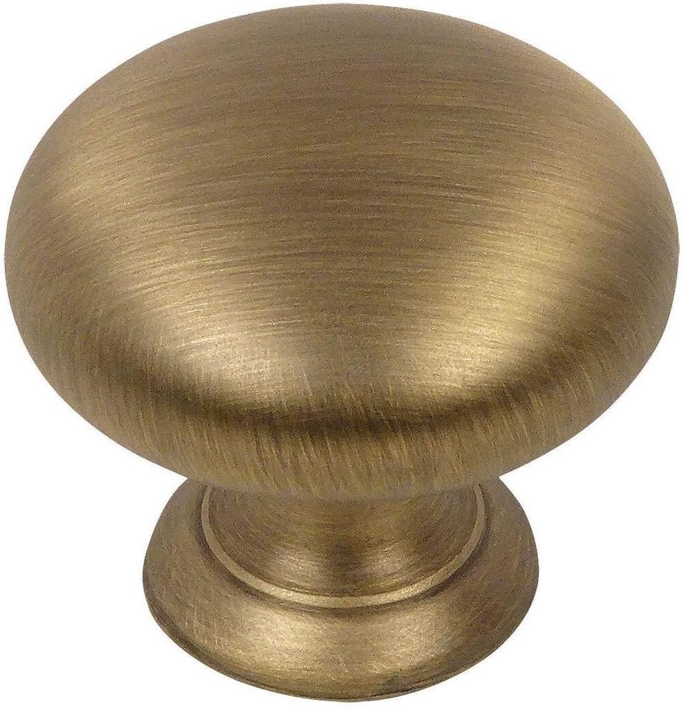 Cosmas 25 Pack 4950BAB Brushed Antique Brass Cabinet Hardware Round Mushroom Knob - 1-1/4" Diameter