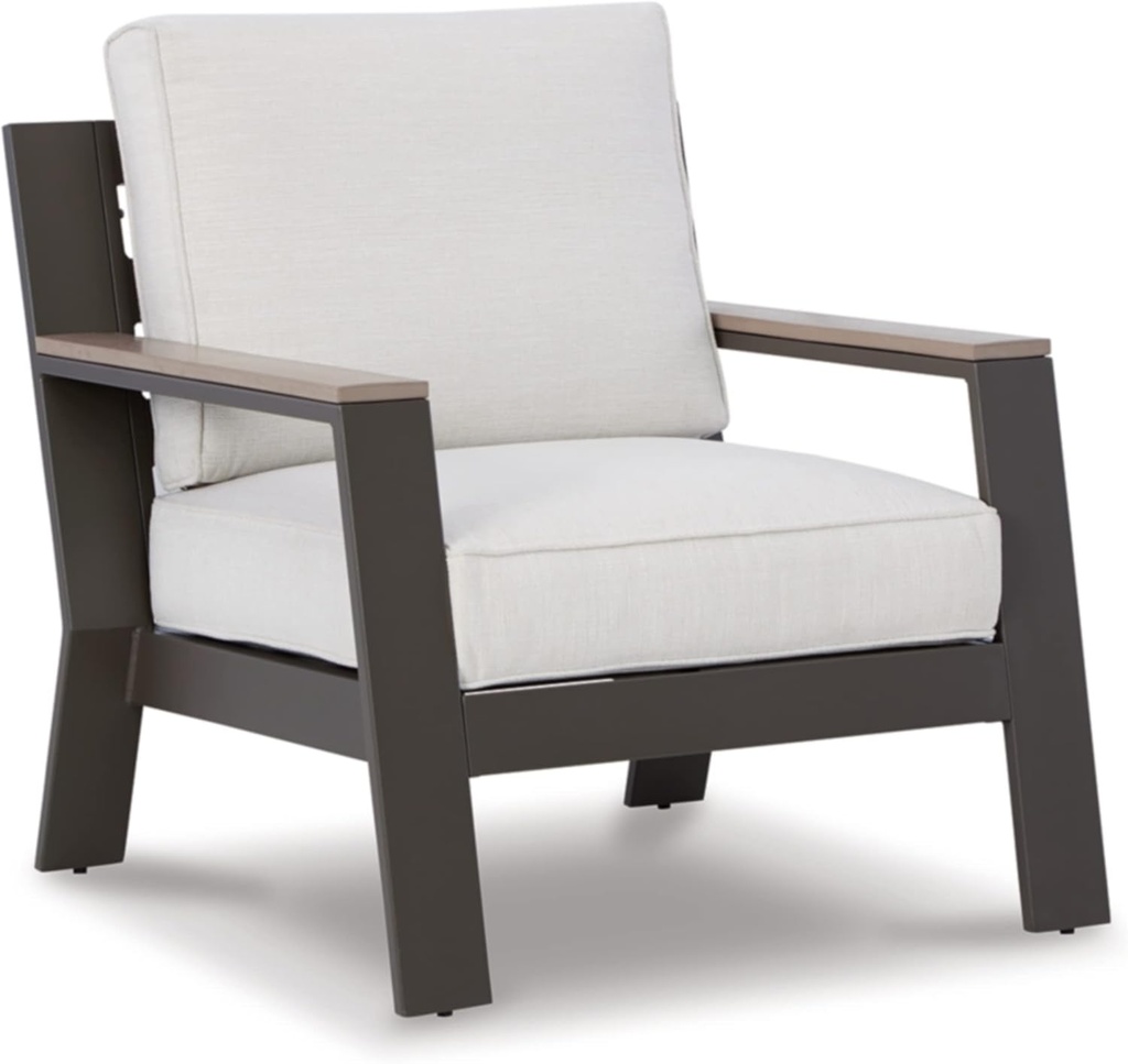 Signature Design by Ashley Outdoor Tropicava HDPE Patio Lounge Chair, Taupe