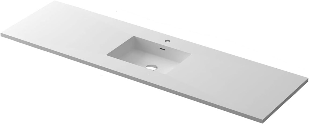 Laviva Forever 72" Modern Viva Stone Countertop with Single Sink in Matte White
