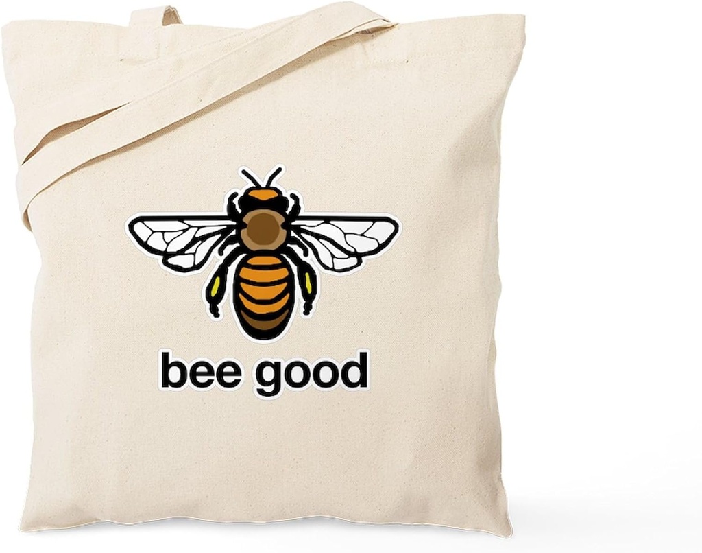 CafePress Bee Good Tote Bag Reusable Natural Beige Canvas Shopping Bag
