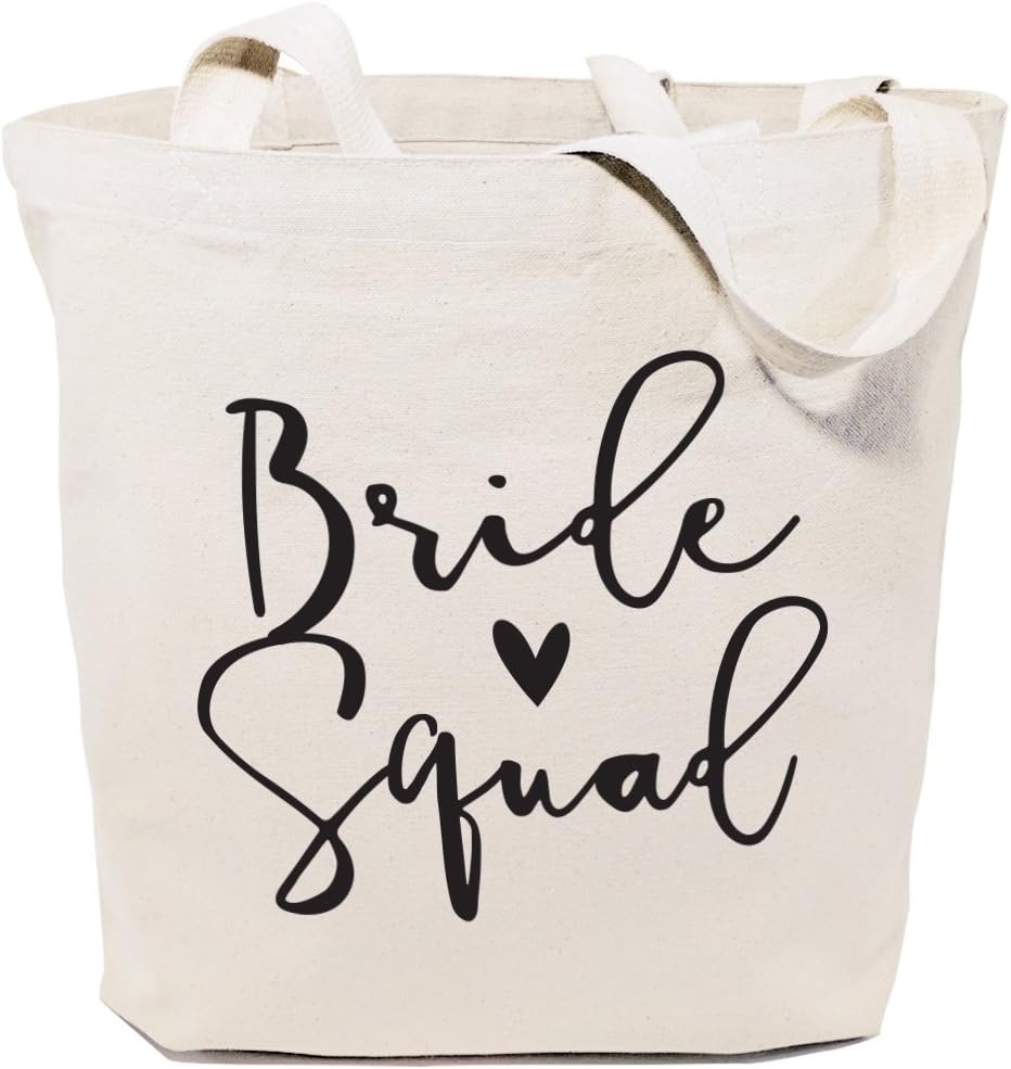 The Cotton & Canvas Co. Wedding, Bridesmaid Gift, Beach, Shopping and Travel Resusable Shoulder Tote and Handbag