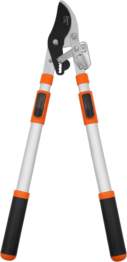 Zenport LRT10-3PK of Loppers, Ratchet Bypass Lopper, 2-Inch Cut, Telescopic 31-Inch to 43-Inch, 3-Pack