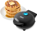 DASH Mini Waffle Maker - 4” Waffle Mold, Nonstick Waffle Iron with Quick Heat-Up, Nonstick Surface - Perfect Mini Waffle Maker for Kids and Families, Just Add Batter (Black)