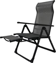 Caravan Sports Ergo+ Patio Folding Chair, Gray with Flip Out Footrest, 300 LBS Weight Capacity, 7 Recline Positions
