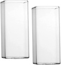 VICASKY 2pcs Clear Square Glasses Modern Transparent Drinking Cups for Water Juice Coffee Tea Household Glassware for Home Office Party Use