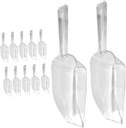 Garneck 12pcs Transparent Plastic Multi-purpose Scoops for Ice Sugar Tea Leaves Kitchen Shovels for Home Bar Supermarket Use