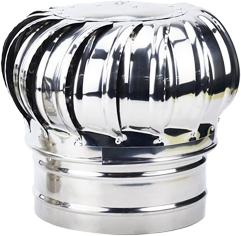 Exhaust Fan Roof Ventilator, 201 Stainless Steel Non Power Roof Ventilator, 110/160/200mm Durable Wind Turbines Attic Air Vent Ventilating Fan Ventilation Fan(110mm)