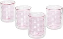 Pemberly Row Waves Transitional Glass Water Glasses in Blush (Set of 4)