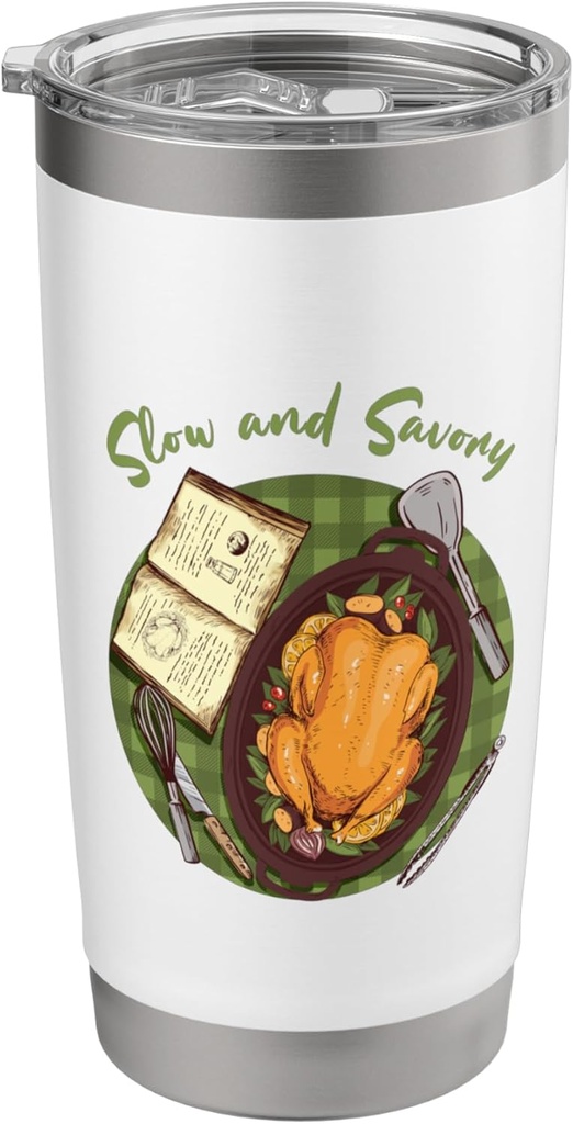 Slow and Savory Crockpot Casserole Thanksgiving Food Lover Stainless Steel Insulated Tumbler