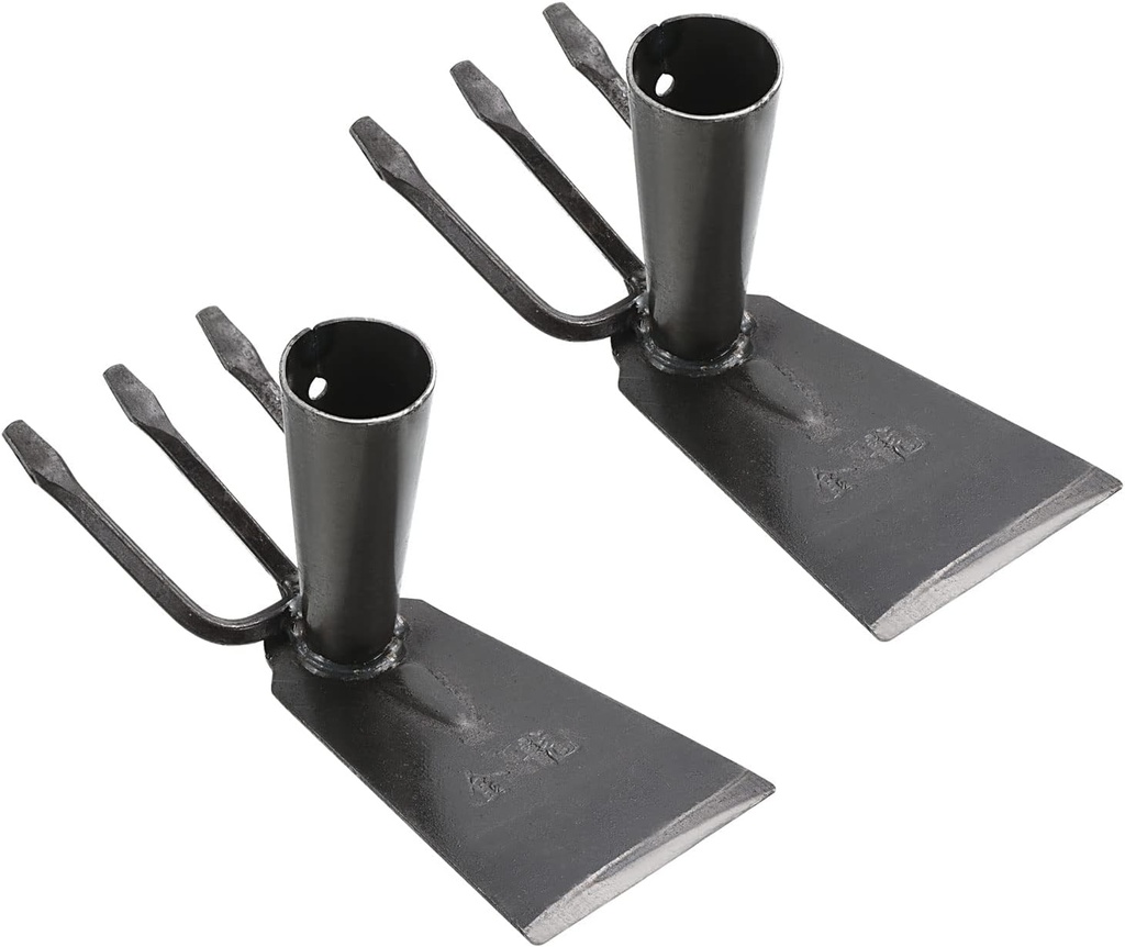 PATIKIL 3.7x3 Hand Gardening Hoe and Rake Replacement, 2Pcs High Carbon Steel Multifunctional Loosening Soil Tool for Weeding Digging, Black