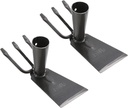 PATIKIL 3.7x3 Hand Gardening Hoe and Rake Replacement, 2Pcs High Carbon Steel Multifunctional Loosening Soil Tool for Weeding Digging, Black