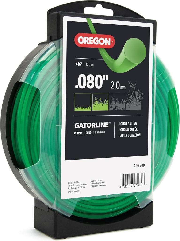 Oregon 0.080 in. Gatorline Round Weed Wacker/String Trimmer Line, 1 lb. (416 ft.) Bulk Donut, Fits Stihl, DeWalt, Ryobi and Greenworks 21-380B