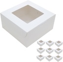 10pcs Cake Box with Clear Window Lid Cake Wrapping Carrier for Transport for Birthday Parties and Special Occasions Simple Design for Easy Use
