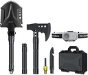 Jbox Shovel Axe Set, High Carbon Steel Folding Shovel with Adjustable 19.2-37.8 Inch Handle, Multi-Tool for Camping, Hiking, Cycling & Emergency, Includes Headlamp, Tactical Outdoor Gear