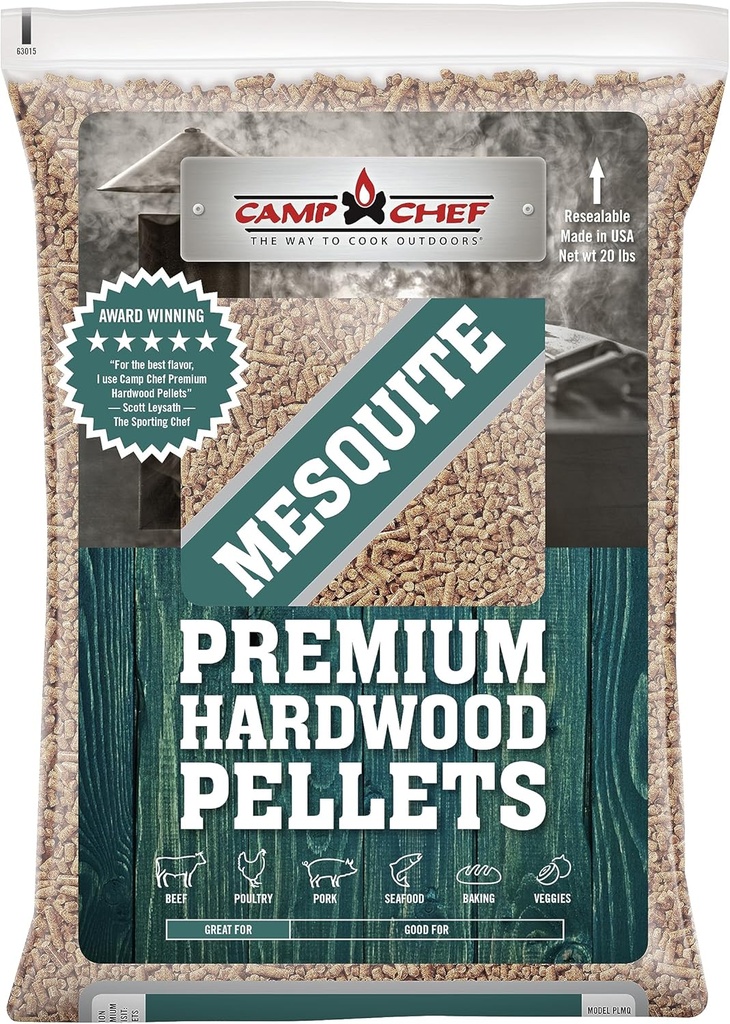 Camp Chef Southwest Mesquite BBQ Pellets, Hardwood Pellets for Grill, Smoke, Bake, Roast, Braise and BBQ, 20 lb. Bag