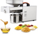 Oil Press Machine, Cold & Hot Press Oil Extractor Machine, Food Grade Stainless Steel Automatic Nuts Seed Oil Maker Machine for Commercial Home Kitchen Use