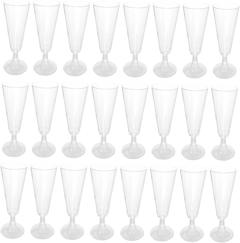40pcs Unbreakable Plastic Cocktail Goblets Stemmed Party Drinkware for Weddings Bars Restaurants Safe Smooth Surface Drinking Wine Flutes
