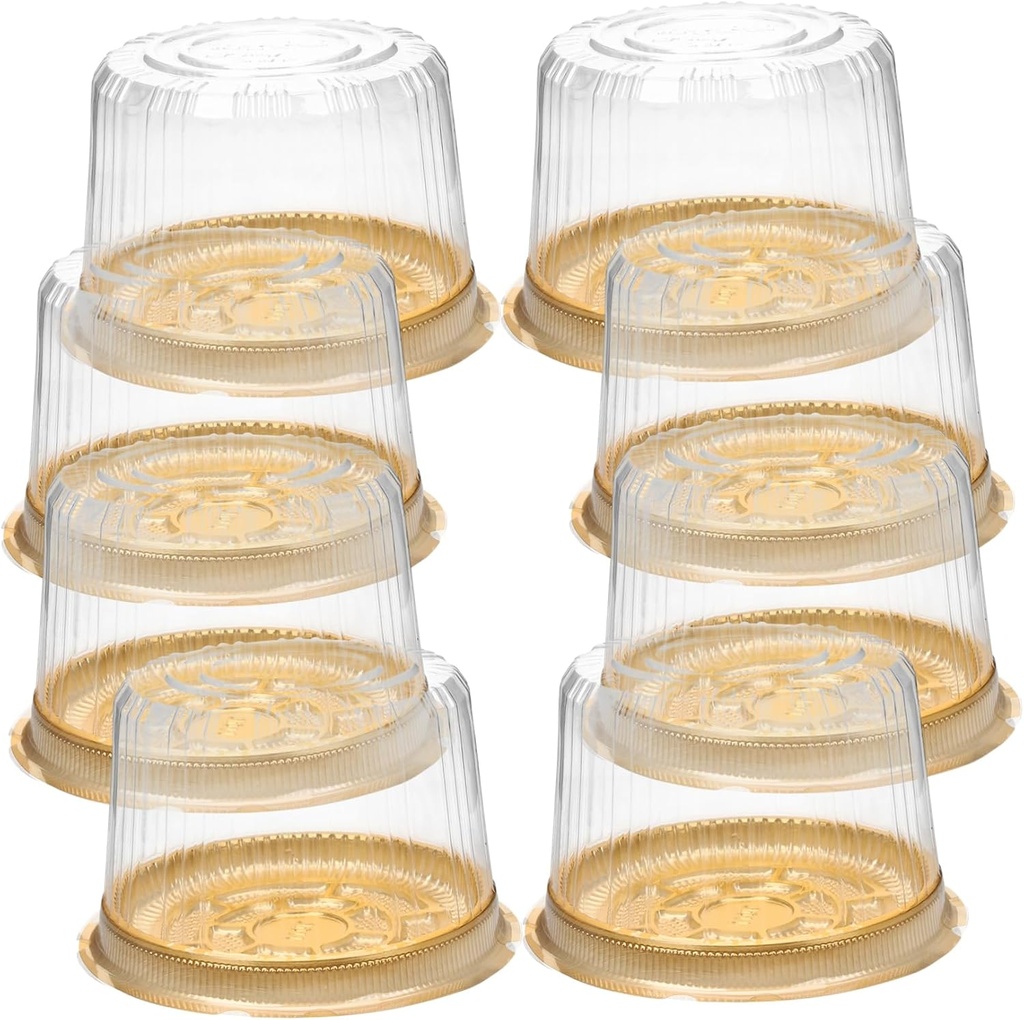 20Pcs Transparent Cake Containers with Lids Clear Plastic Cake Carrier Boxes and Small Desserts Easy Assembly Pastry Packaging for Parties and Bakery Use