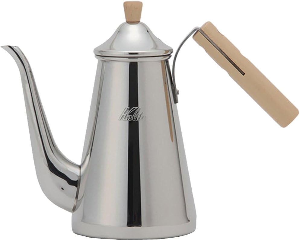 Carita Kalita Tsubamesanjo Coffee Pot, Stainless Steel, Wooden Handle 23.7 fl oz (700 ml), Thin Mouth, Nozzle, Straight Fire, Made in Japan, Slim 700SSW, #52202 Drip Pot, Kettle, Coffee Maker, Yakan,