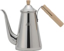 Carita Kalita Tsubamesanjo Coffee Pot, Stainless Steel, Wooden Handle 23.7 fl oz (700 ml), Thin Mouth, Nozzle, Straight Fire, Made in Japan, Slim 700SSW, #52202 Drip Pot, Kettle, Coffee Maker, Yakan,