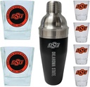 R and R Imports Oklahoma State Cowboys Officially Licensed Collegiate Barware Set – 7-Piece Cocktail & Whiskey Glass Gift Pack