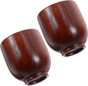 OUNONA 2pcs Elegant Wooden Goblet Unique Lip Design for Outdoor Wine Reusable Wooden Tea Cup Natural Mug for Camping Tea and Multi Use Beverages