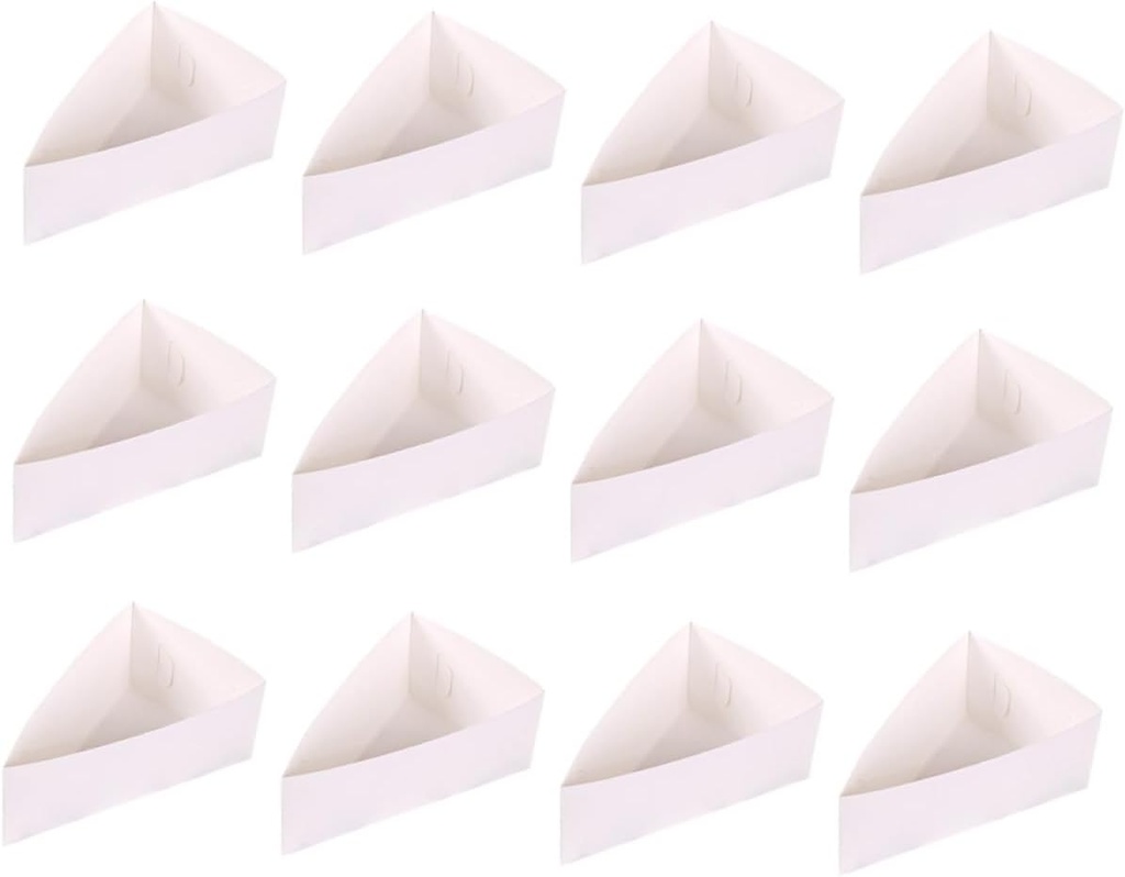 NOLITOY 20pcs Eco-friendly Paper Cake Holder Triangle Cake Box Decorative Cupcake Carrier for Bakery