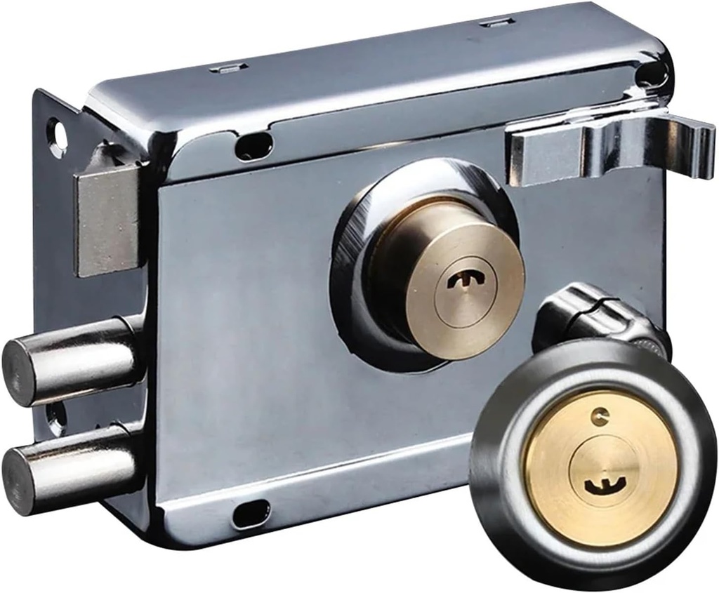 Exterior Iron Door Locks Security Lock Multiple Insurance Lock Wood Gate Lock Hardware Household Indoor Dormitory 1Pcs(Right Open)