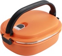 Stainless Steel Insulated Food Storage Box 1 Layer Portable Stackable Supper Dinner Lunch Box Food Warmer Box Hot Food Lunch Containers for Adults Orange