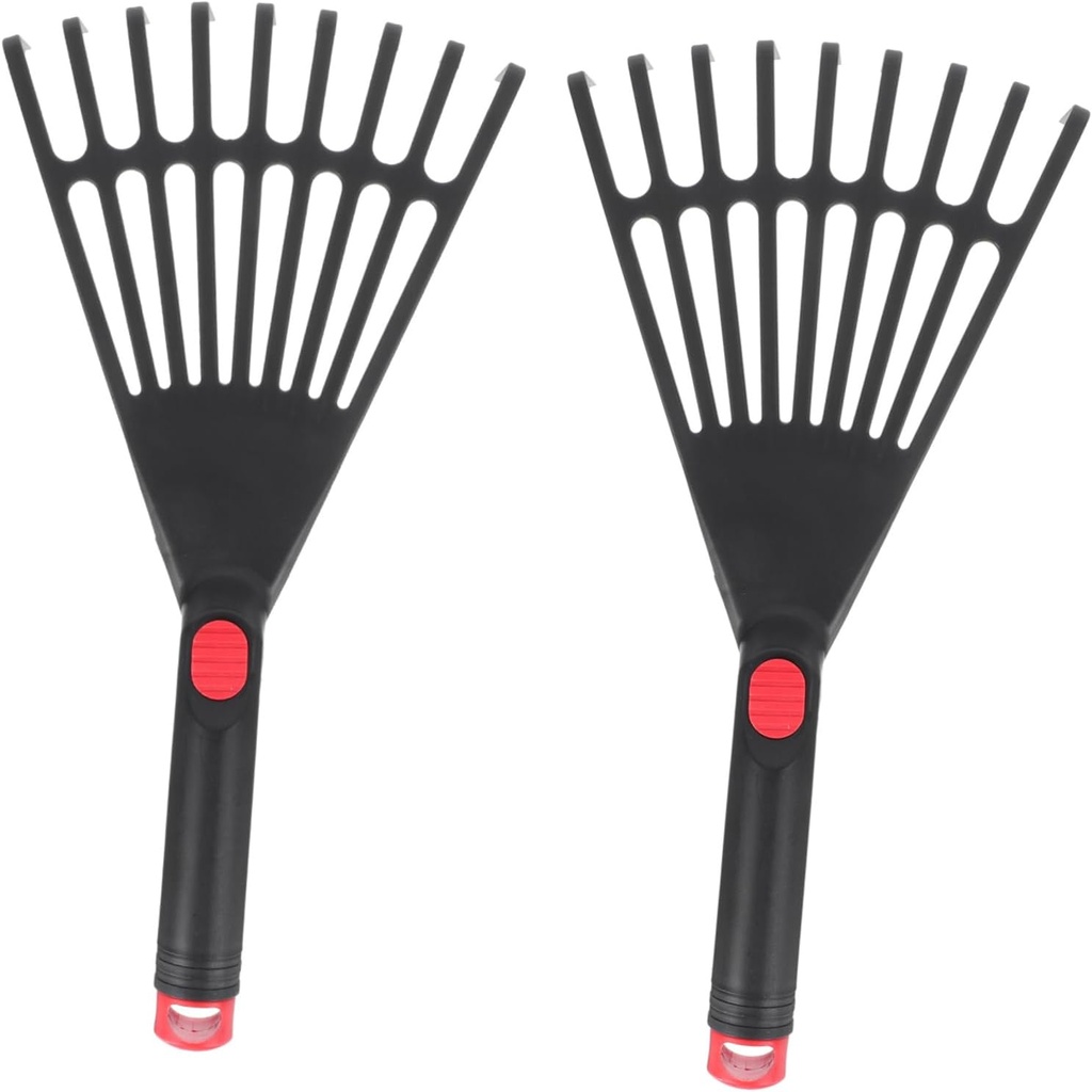 2Pcs Durable Gardening Grass Rakes for Home Use Soil Loosening Agricultural Rakes with Sturdy Construction for Leaf Cleanup and Lawn Maintenance