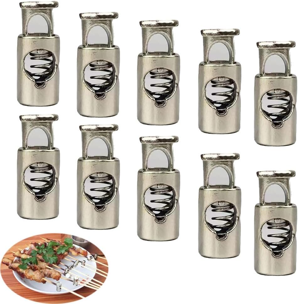 10 Pack Bamboo Skewers Clips Barbecue Skewer Grips Attachement Hanging Buckle for Cocktail Skewers Grilling Kabob Skewers Instant Pot Air Fryer Skewer Stand Pressure Cooker