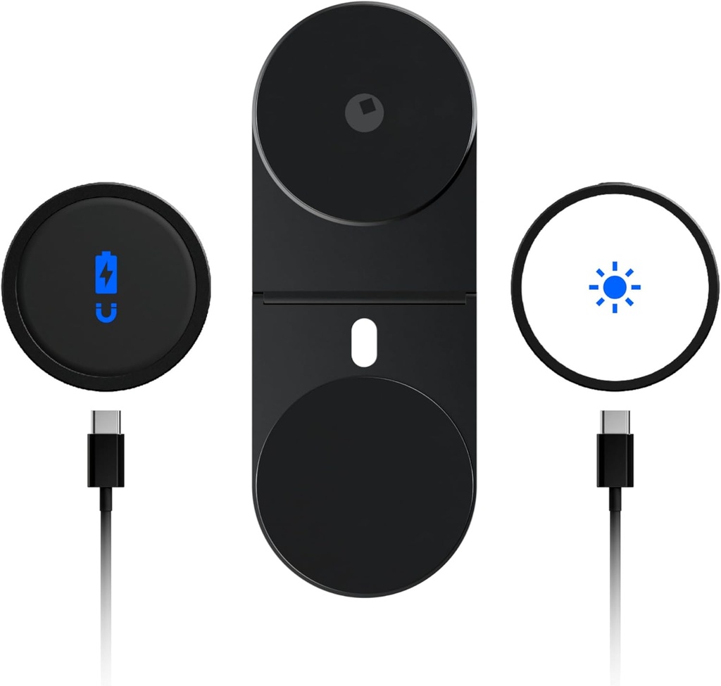 Rolling Square Edge Pro Full Kit - Mount for Mobile Magnetic Phone Holder, Stand & Wireless Charger, 1000 Lumen Light, Black