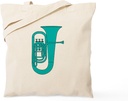 CafePress Tuba Player Band Music Reusable Natural Beige Canvas Shopping Bag