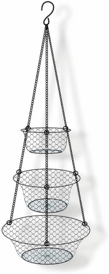 3-Tier Hanging Basket, Storage Organizer for Fruits,Vegetables, Accessory, perfer for Kitchen and Bathroom