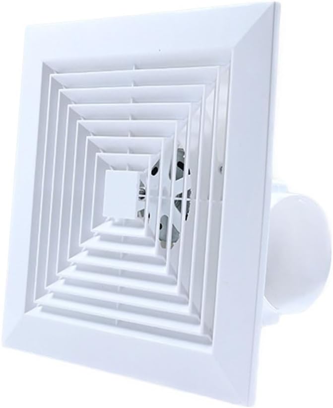 Powerful Bathroom Exhaust Fan,Square Ceiling Mount Fan,High-Efficiency Low Noise Ventilation Fan,White, 10inch