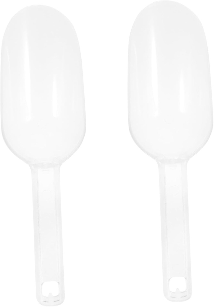 2Pcs Plastic Ice Scoop Transparent Dried Fruit and Flour Shovels Comfortable Handle for Easy Storage Multi Purpose Ice Scooper Candy