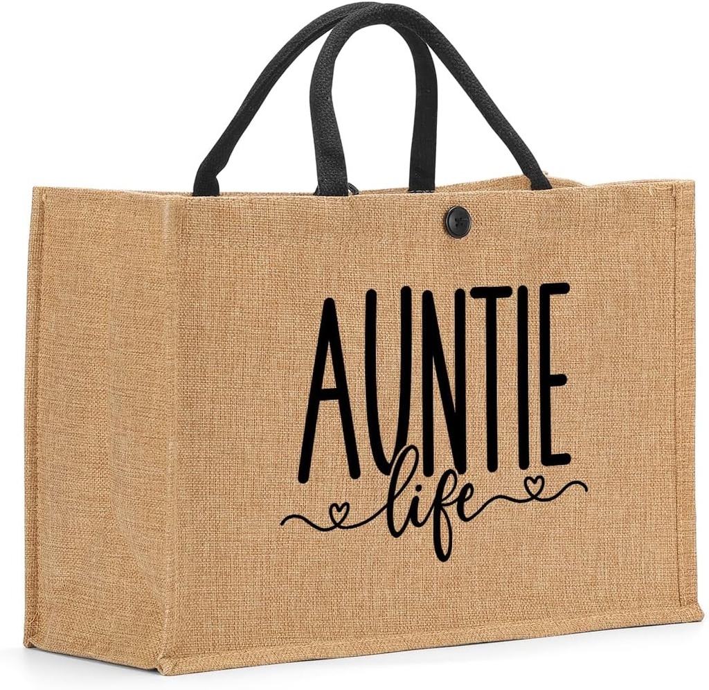Nanny Mom Mama Memaw Abuela Granny Mimi Aunt Nana Gigi Grandma Gifts Burlap Tote Bag for Women Lady