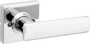 Kwikset Breton Dummy Door Handle, Single Sided Lever for Closets, French Double Doors, and Pantry, Polished Chrome Non-Turning Reversible Interior Push/Pull Lever